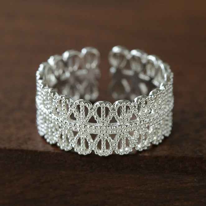 Vintage Palace Lace Filigree Zircon Open Ring