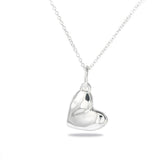 Fluid Asymmetrical Heart Necklace - Sculptural 925 Sterling Silver Statement Pendant