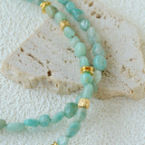 Niche Luxury Double Layer Natural Amazonite Beaded Necklace