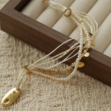 Boho Multi-Layer Woven Cord Beaded Bracelet