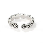 Sculpted Rose Garland Adjustable Ring - side view 2 | Floysun