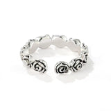 Sculpted Rose Garland Adjustable Ring - side view 2 | Floysun