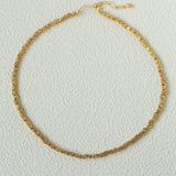 Dual-Style Lava Grain Gold Collarbone Necklace (Pearl Mix + Solid Lava Chain)