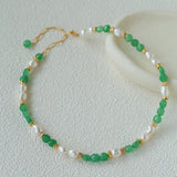 Aventurine Freshwater Pearl Beaded Necklace