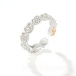 Sculpted Rose Garland Adjustable Ring - alternate angle 2 | Floysun