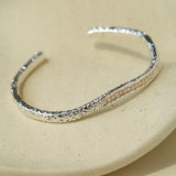 Natural Freshwater Pearl Molten Texture Open Cuff Bracelet