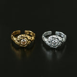 Molten Lava Texture Cubic Zirconia Open Ring