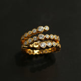 Bubble Triple Layer Spiral Bezel CZ Ring