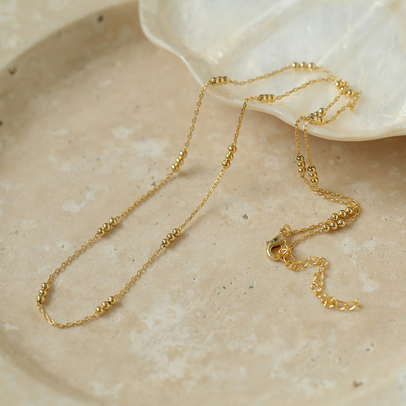Effervescent Elegance: Singular Beaded Chain Necklace