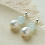 Macaron Three-Tone Crystal Freshwater Pearl Drop Earrings