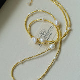 Bohemian Faceted Gold Bead Necklace – Colorful Gemstone or Pearl Style