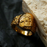 Carved Oval Lioness Ring