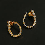 Bubble U-Shaped Gradient CZ Hoop Stud Earrings