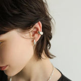 Vintage Japanese-Style 925 Silver Chunky C-Shaped Ear Cuff