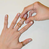 925 Silver Double Flower Ring Stacking Rings