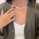 Bubble graduated cubic zirconia tennis necklace