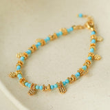 Soothing Blue Turquoise Tiny Flower Beaded Bracelet