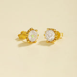 Shimmering Cubic Zirconia Stud Earrings