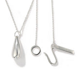 High-Polish Sculptural Teardrop Pendant Necklace