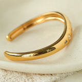 Minimal Scattered Mixed-Cut Zircon Open Cuff Bracelet