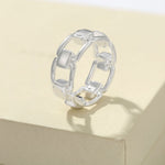 Geometric Link Openwork Band Ring - scale view | Floysun