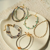 Tropical Breeze Bracelet | Amazonite Beads with Golden Sequin Charms