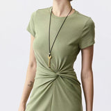 Matte Silver Key Pendant Necklace – Adjustable Black Cord Long Necklace