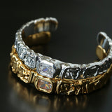 Ruched Lava Textured Open Cuff Bracelet