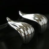 Sculptural Vertical Striped Teardrop Stud Earrings