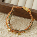 Boho Multi-Layer Woven Cord Beaded Bracelet