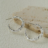 Crinkled Textured C-Hoop Earrings