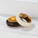 Japanese Minimal Enamel Slim Band Ring | Versatile Layering Style