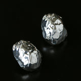Minimalist Irregular Hammered Lava Stud Earrings