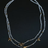 Double Layer Clear Crystal Peace Dove Pendant Necklace