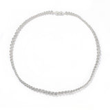 Full view of silver graduated CZ tennis necklace
