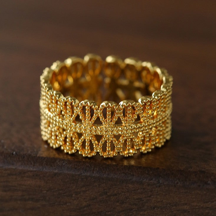 Vintage Palace Lace Filigree Zircon Open Ring