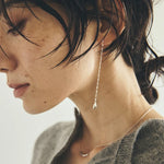 Teardrop Tassel Long Chain Drop Earrings - detail view 2 | Floysun