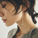Teardrop Tassel Long Chain Drop Earrings - detail view 2 | Floysun
