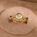 Vintage-inspired cubic zirconia ring - alternate angle