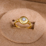 Vintage-inspired cubic zirconia ring - alternate angle