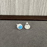 Japanese-Style 925 Sterling Silver Gemstone Stud Earrings