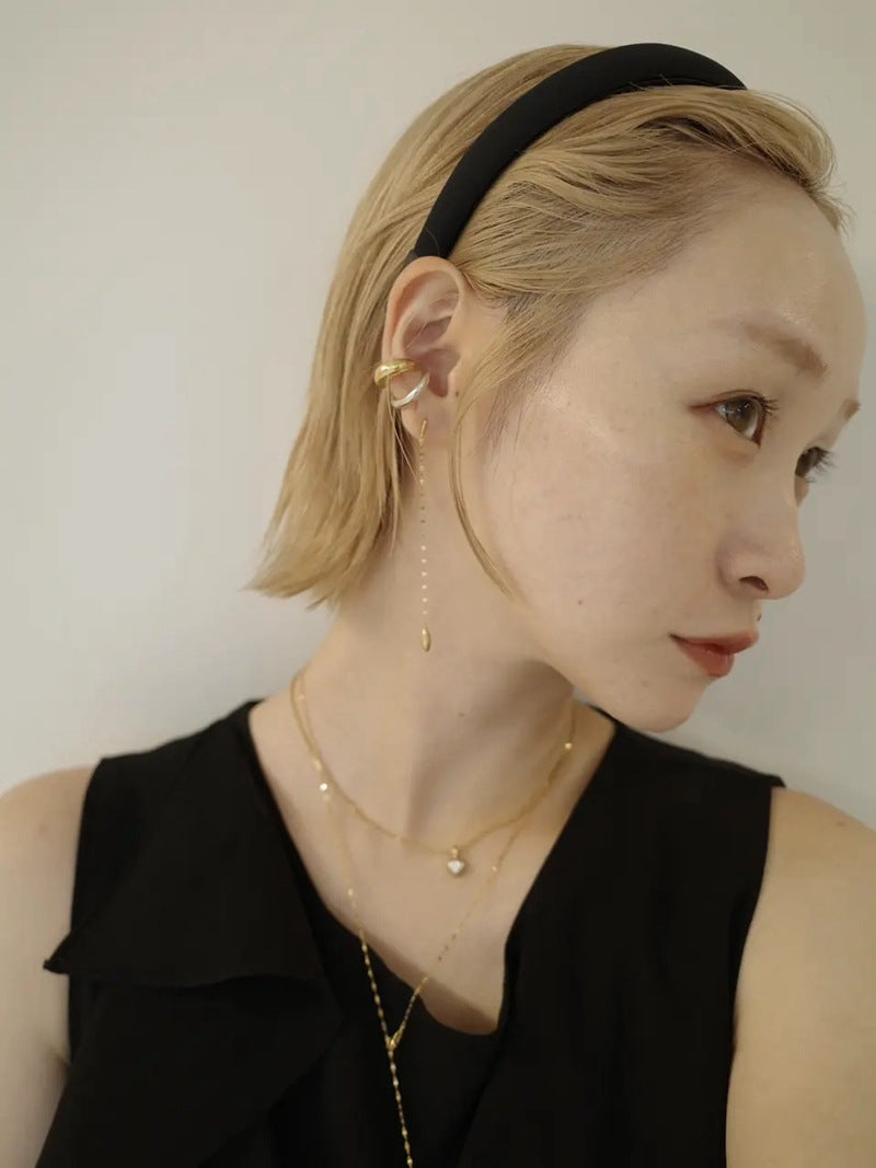 Teardrop Tassel Long Chain Drop Earrings - alternate angle 3 | Floysun