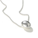 Minimalist Organic Oval Pendant Necklace