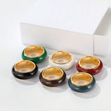 Japanese Minimal Enamel Slim Band Ring | Versatile Layering Style