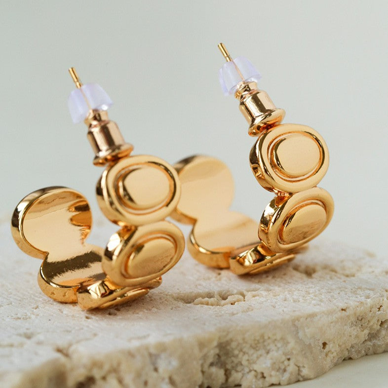 Minimalist Multi Oval C Hoop Earrings