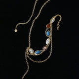 Vintage Art‑Style Acrylic & Faux Pearl Inlay Multi‑Layer Waist Chain