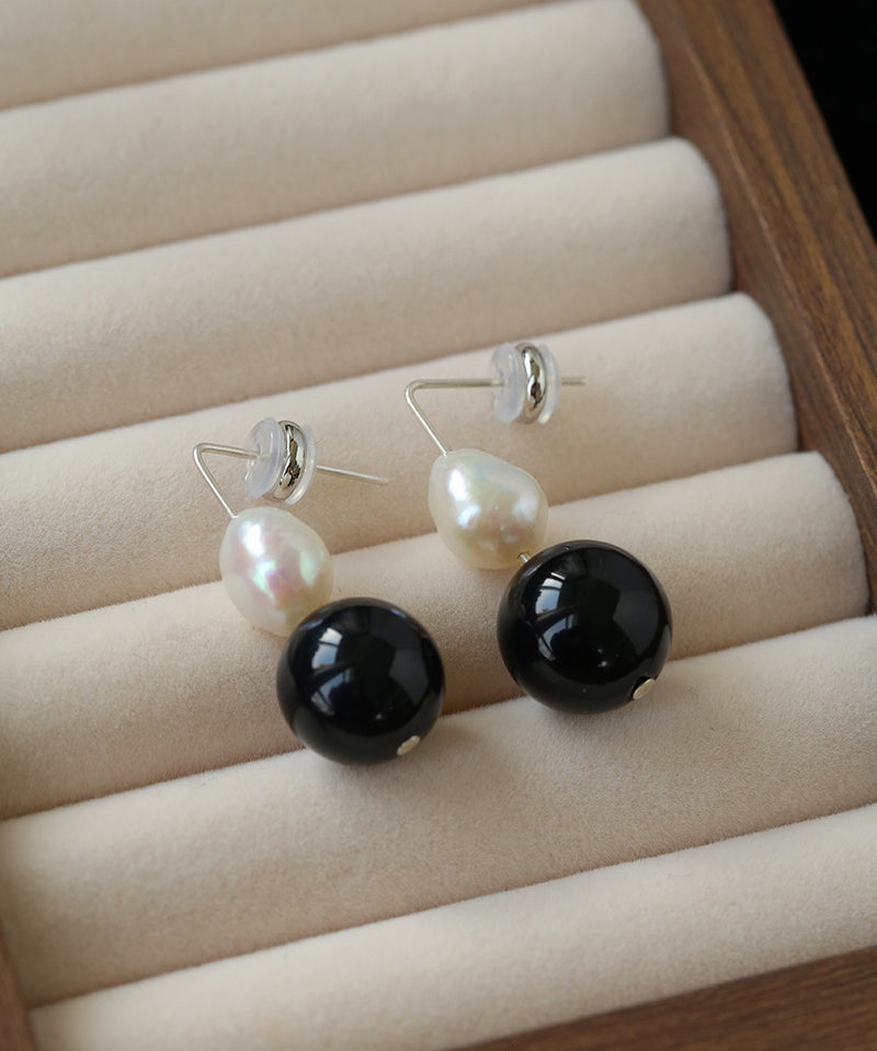 Natural Gemstone & Pearl Drop Earrings
