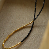 Mini Asymmetrical Black Spinel Beaded Bracelet