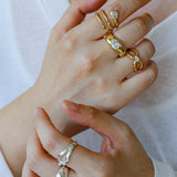 Minimalist Sleek Geometric Cubic Zirconia Open Ring