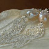 Dazzling Baroque Silver Chain Tassel Drop Earrings